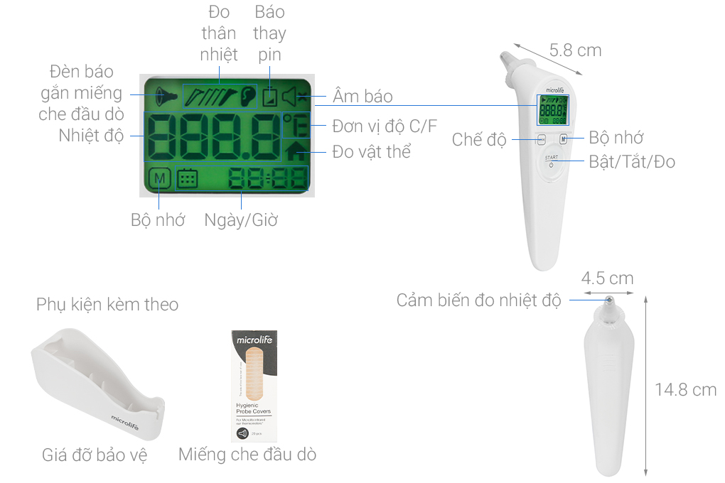 Nhiệt kế điện tử hồng ngoại Microlife IR210