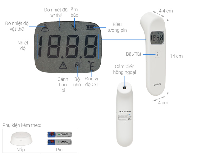 Nhiệt kế điện tử hồng ngoại Yuwell YT-1C