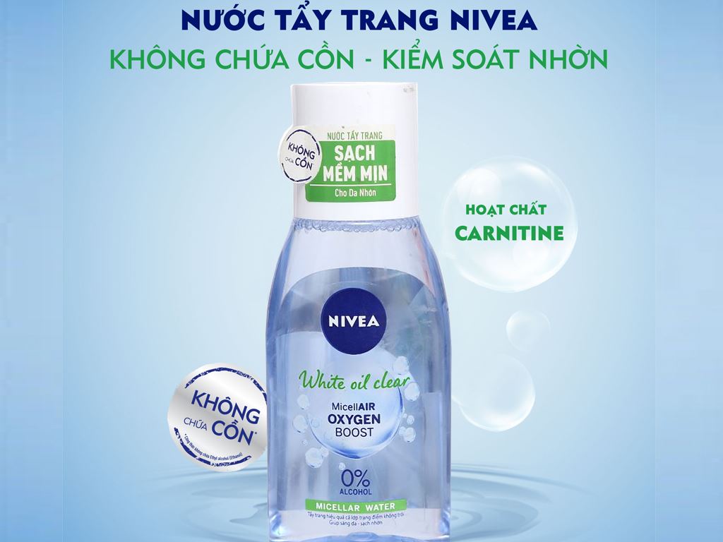 Nước tẩy trang Nivea sáng da sạch nhờn chai 125ml 5