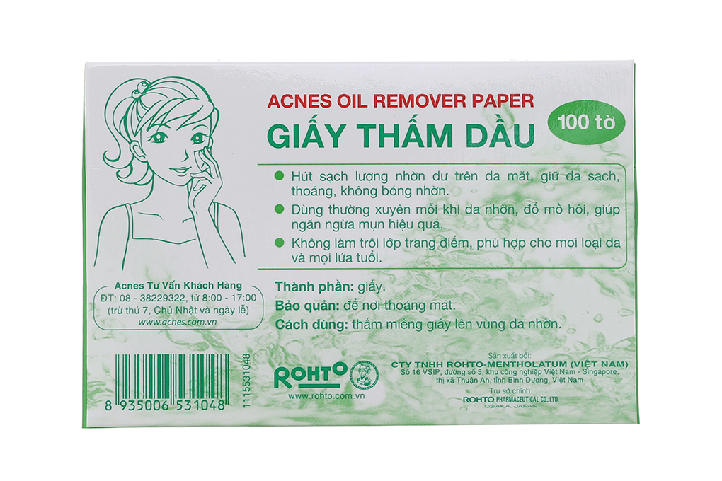 Giấy thấm dầu Acnes hút dầu nhờn trên da