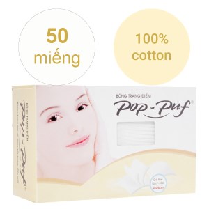 Bông trang điểm PoP-Puf không ép biên hộp 50 miếng