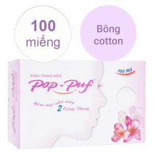 Bông trang điểm PoP-Puf 2 công dụng hộp 100 miếng