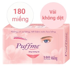 Bông trang điểm Puffme dưỡng da chuyên dụng hộp 180 miếng