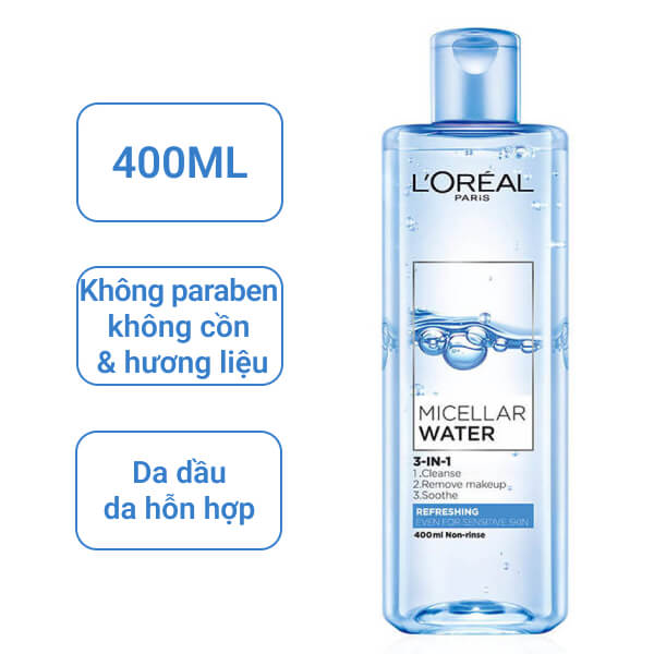Nước tẩy trang L'Oréal làm mát da 400ml