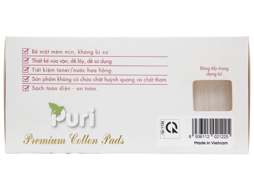 Bông tẩy trang Puri cao cấp hộp 100 miếng 3