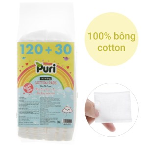 Bông tẩy trang Puri túi 150 miếng (giao màu ngẫu nhiên)
