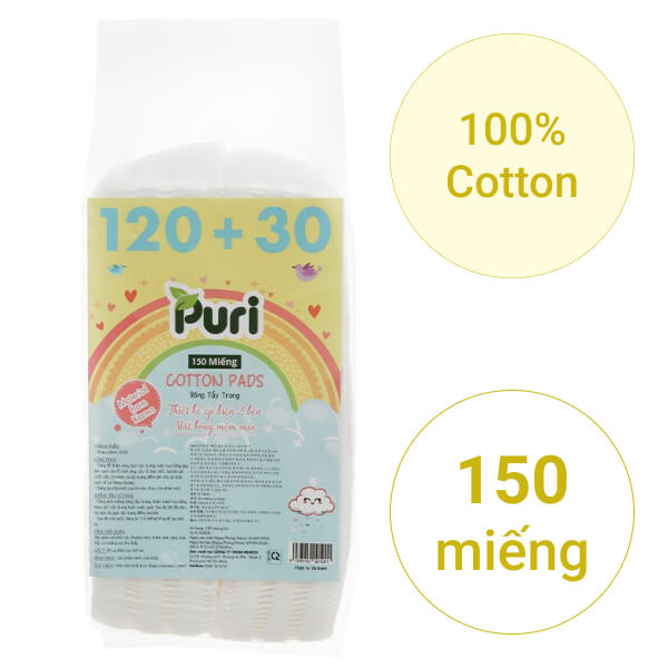 Bông tẩy trang Puri 150 miếng