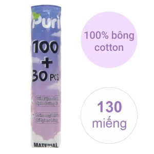 Bông tẩy trang Puri dạng tròn túi 130 miếng