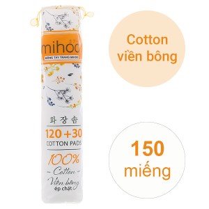 Bông tẩy trang Mihoo dạng tròn gói 150 miếng