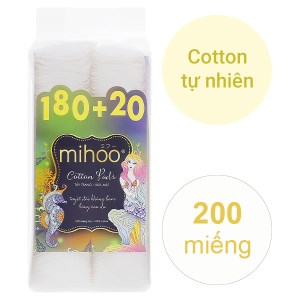 Bông tẩy trang Mihoo tròn gói 200 miếng