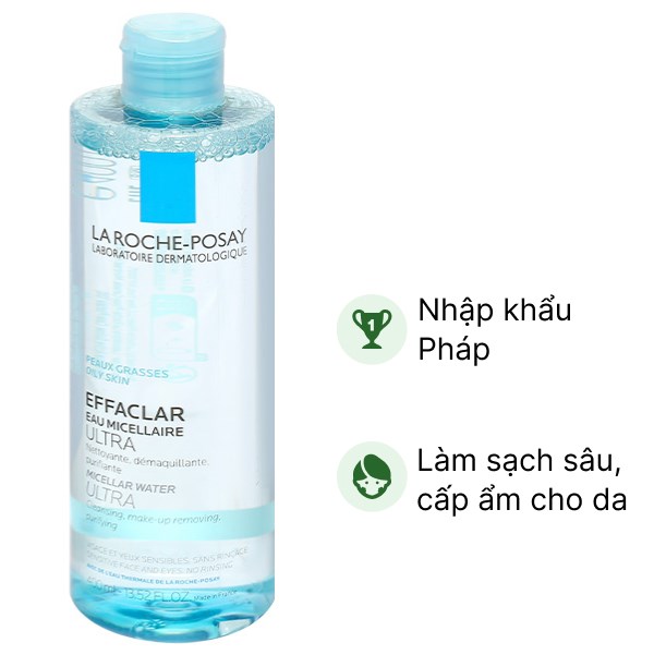 Nước tẩy trang La Roche-Posay Effaclar cho da dầu chai 400ml