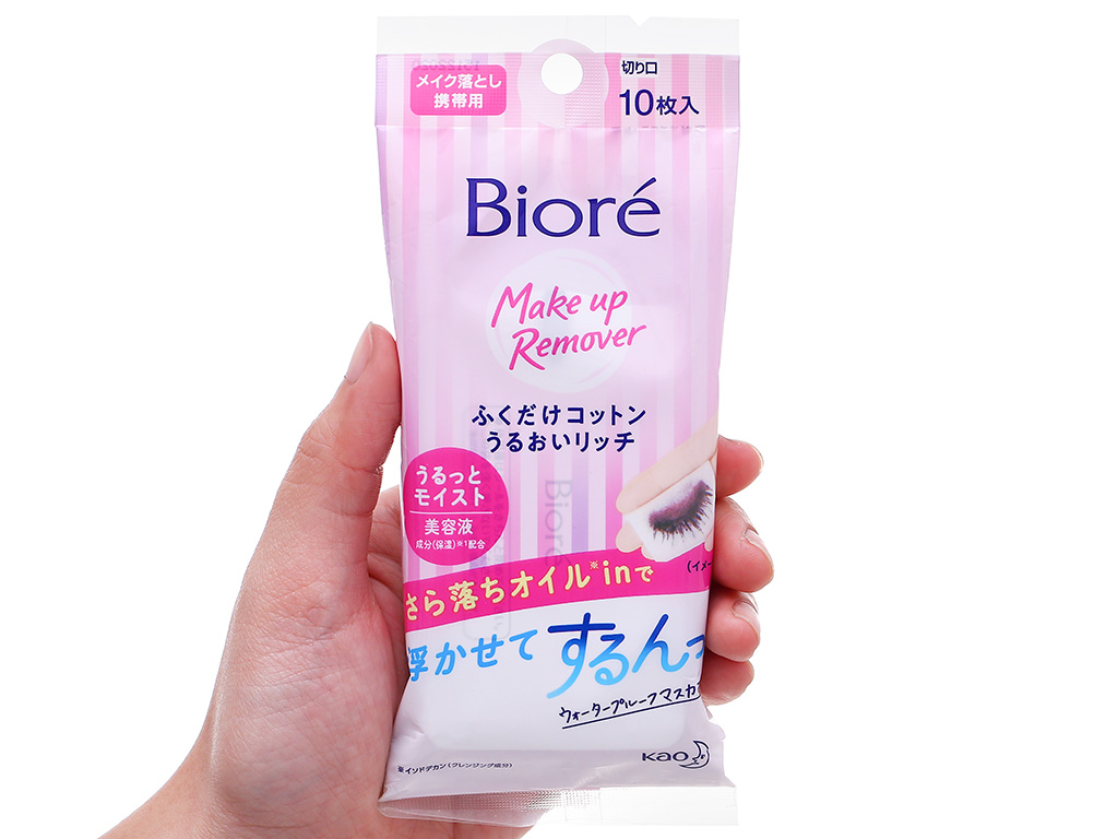 Khăn tẩy trang Bioré chai 10 miếng 6