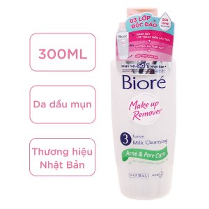 Sữa tẩy trang Bioré 3 lớp ngừa mụn chai 300ml