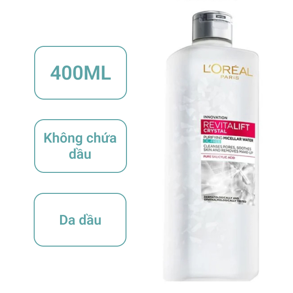 Nước tẩy trang LOreal sạch sâu cho da dầu 400ml