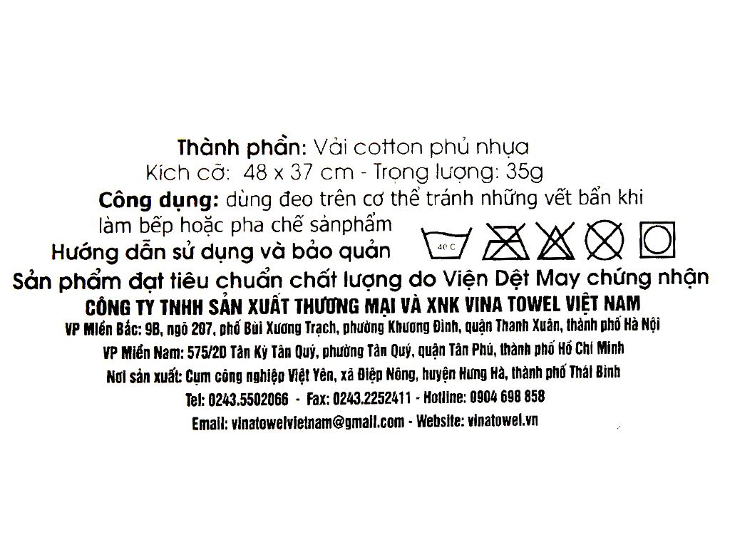 Tạp dề trẻ em vải Vina Towel TD 08 48 x 37cm (giao màu ngẫu nhiên) 11