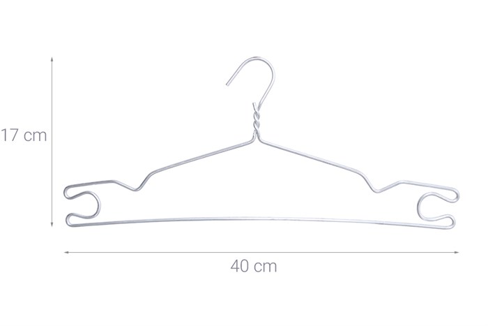 Bộ 10 móc áo quần người lớn nhôm DMX MA002-10 Màu Inox