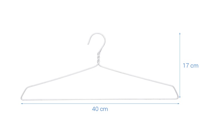 Bộ 10 móc quần áo người lớn nhôm DMX MA003-10 Màu Bạc