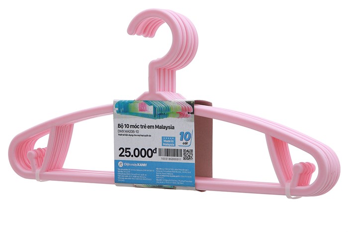 Bộ 10 móc quần áo trẻ em nhựa BHX CE8005
