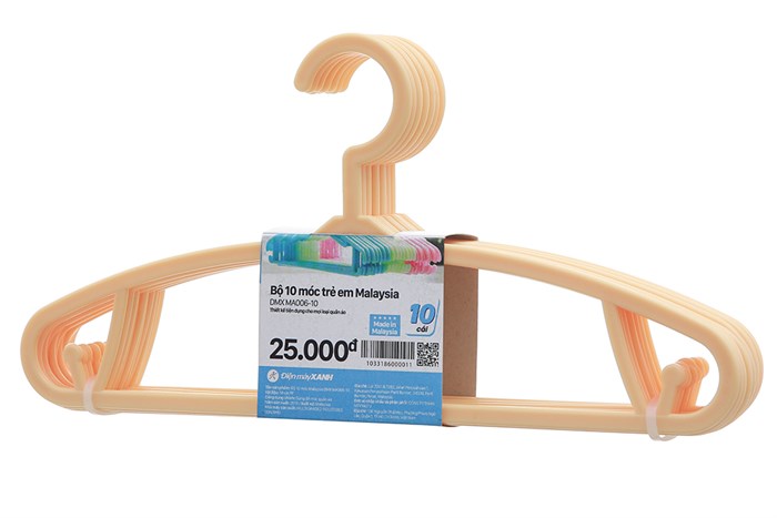 Bộ 10 móc quần áo trẻ em nhựa BHX CE8005