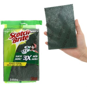 Gói 3 miếng rửa chén sợi cước 3M Scotch Brite
