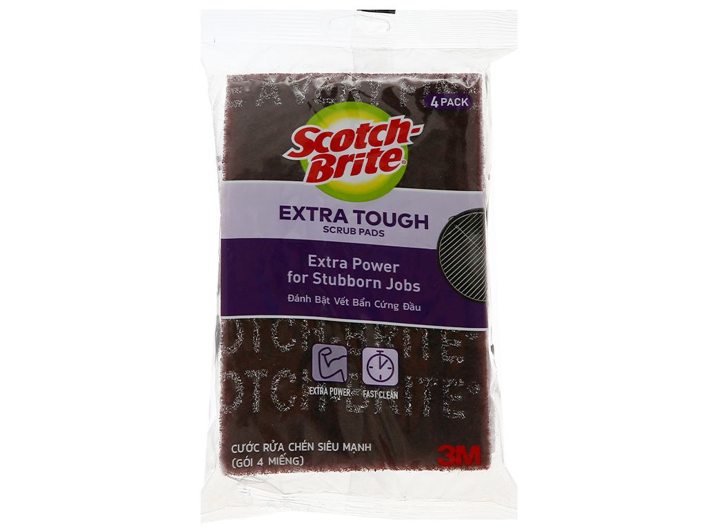 Gói 4 cước cọ rửa siêu mạnh Scotch Brite 15cm 1