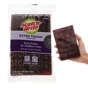 Gói 4 cước cọ rửa siêu mạnh Scotch Brite 15cm