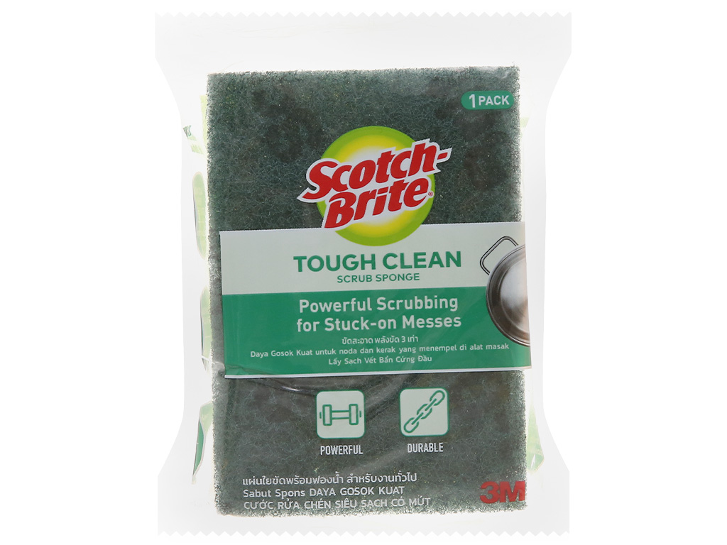 Miếng rửa chén siêu sạch có mút Scotch Brite chữ nhật 10.1cm 1