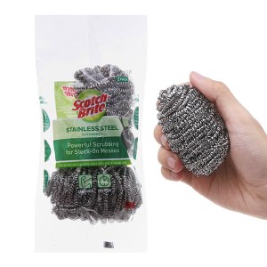 Bộ 2 miếng cước inox chà nồi Scotch Brite 8cm