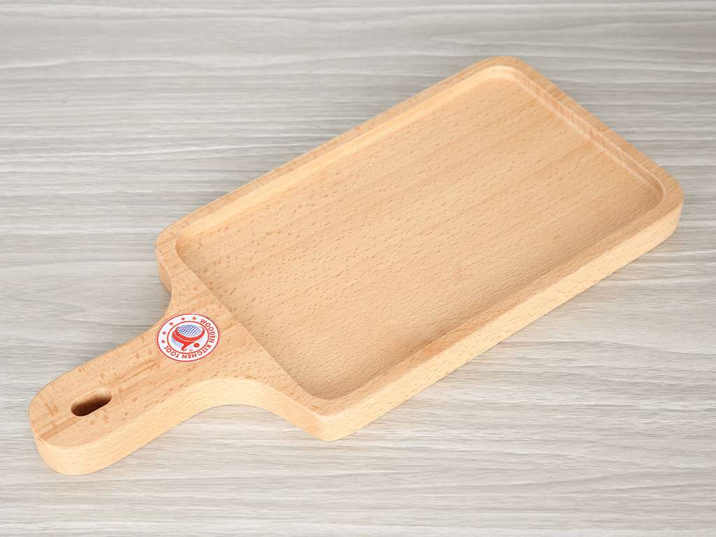 Khay chữ nhật tay cầm gỗ beech Thanh Tú 15 x 34cm 1