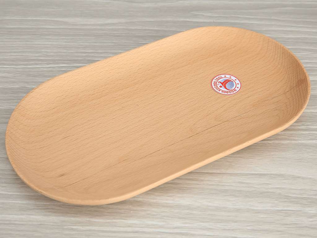 Khay oval gỗ beech Thanh Tú 16 x 30cm 1