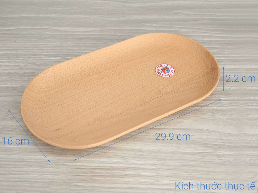 Khay oval gỗ beech Thanh Tú 16 x 30cm 6