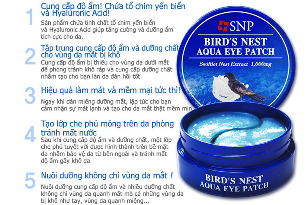 SNP Bird's Nest Aqua Eye Patch - Mặt nạ chống nhăn vùng mắt