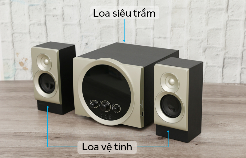 Loa vi tính 2.1 Enkor V2720 Gold Loa vi tính 2.1 Enkor V2720 Gold - chức năng của từng loa