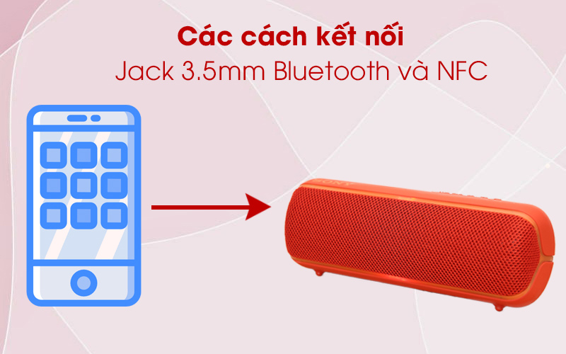 Loa Bluetooth Sony SRS-XB22 kết nối với điện thoại qua Bluetooth