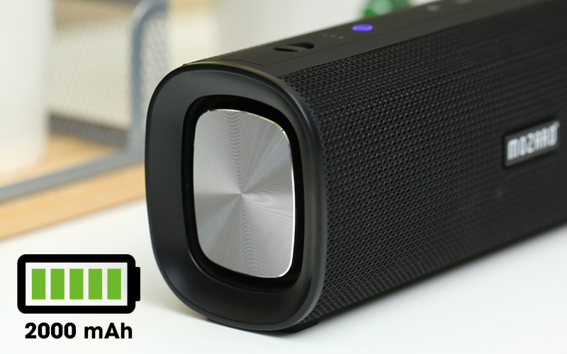 Mozard Bluetooth speaker has a 2000mAh battery capacity, meeting 3 to 5 hours of music playback,