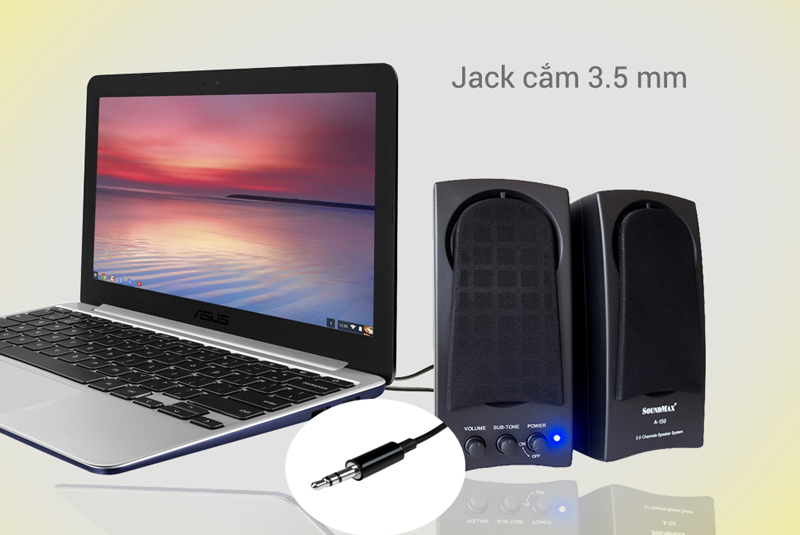 Jack cắm chuẩn 3.5 mm.