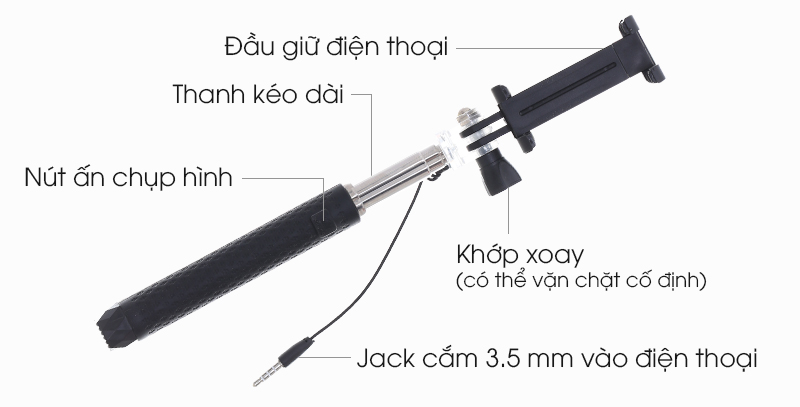 Gậy chụp ảnh Osmia OW4 - Các chi tiết trên thân gậy chụp ảnh Osmia OW4 Gậy chụp ảnh Osmia OW4 - Các chi tiết trên thân gậy chụp ảnh Osmia OW4