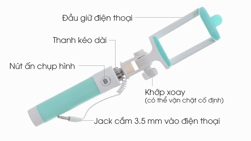 Gậy chụp ảnh Mini Cosano CW1 - Các chi tiết trên thân gậy chụp ảnh Mini Cosano CW1