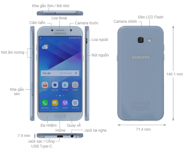 Samsung Galaxy A5 (2017) Blue Pastel