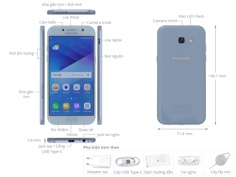 Samsung Galaxy A5 (2017) Blue Pastel