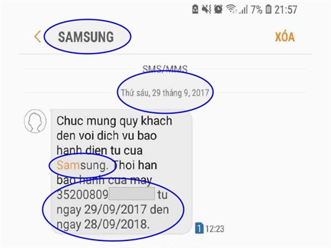 kích hoạt bảo hành note 8