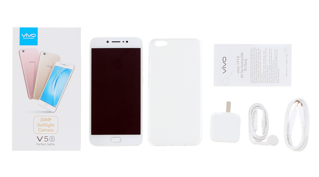 Bộ sản phẩm gồm: Hộp, Tai nghe, Sách hướng dẫn, Cáp, Cây lấy sim, Miếng dán màn hình, Ốp lưng