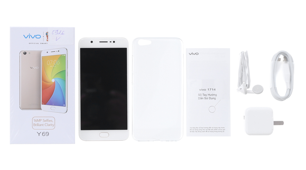 Bộ sản phẩm gồm: Hộp, Pin, Tai nghe, Sách hướng dẫn, Cáp, Cây lấy sim, Ốp lưng