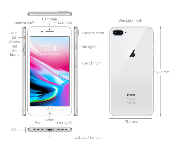Nếu bạn muốn sở hữu một chiếc iPhone 8 Plus 64GB chính hãng, giá rẻ và còn được khuyến mãi hấp dẫn, hãy xem những hình ảnh sản phẩm cùng các tính năng nổi bật.