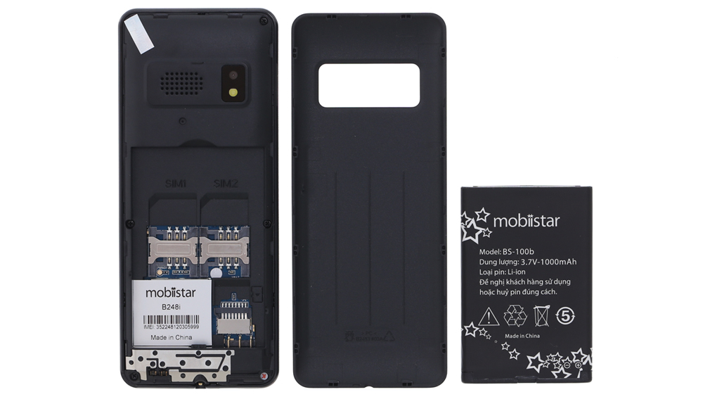 Điện thoại Mobiistar B248i Màu Đen