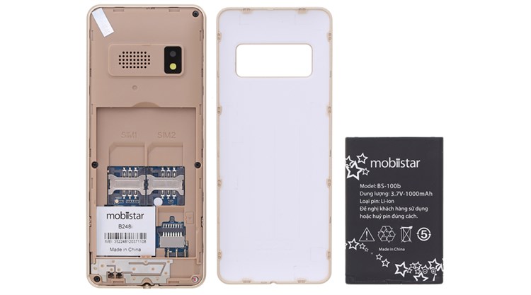 Điện thoại Mobiistar B248i Màu Vàng đồng