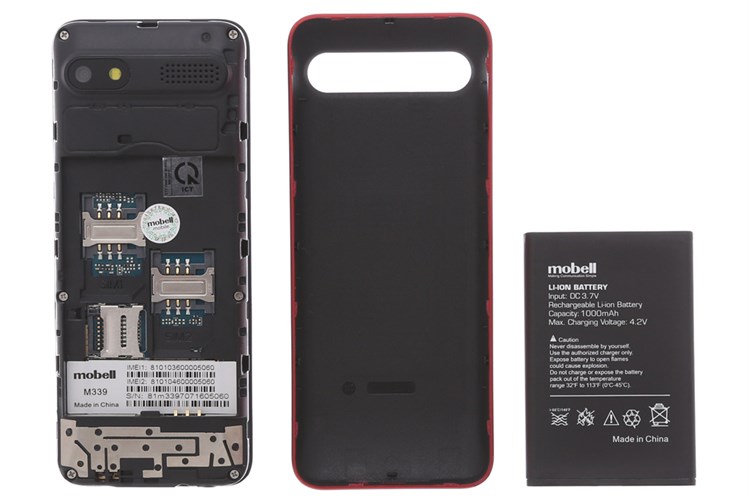 Điện thoại Mobell M339 Màu Đỏ