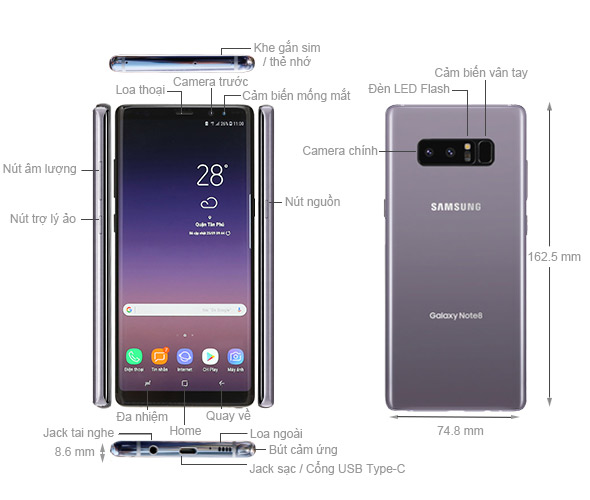 Samsung Galaxy Note 8 Orchid Gray