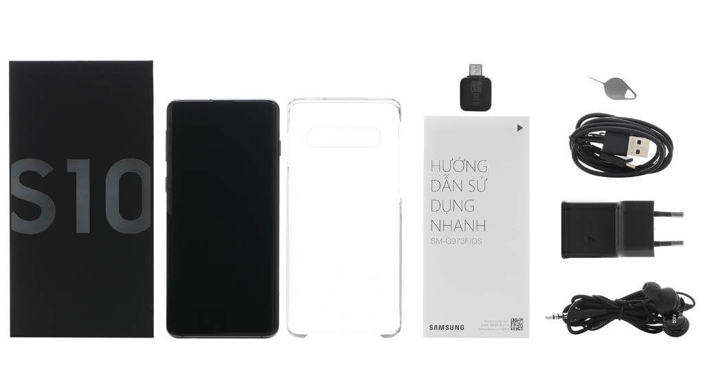 Bộ sản phẩm gồm: Hộp, Tai nghe, Sách hướng dẫn, Cáp OTG, Cáp, Cây lấy sim, Ốp lưng