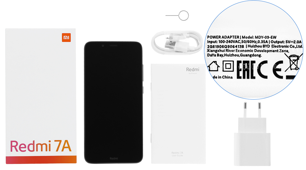 Bộ sản phẩm gồm: Hộp, Sách hướng dẫn, Cáp, Cây lấy sim